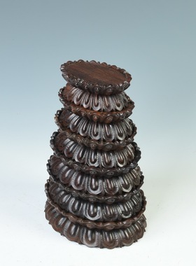 木雕椭圆形菩萨供奉加高佛像底座