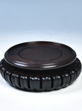 圆形实木底座花盆紫砂壶古玩古董