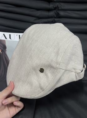春夏前进帽女简约显脸小美式复古英伦风韩系贝雷帽设计感鸭舌画家