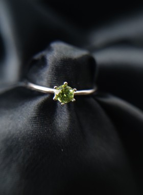 S925纯银女六爪经典简约戒指开口