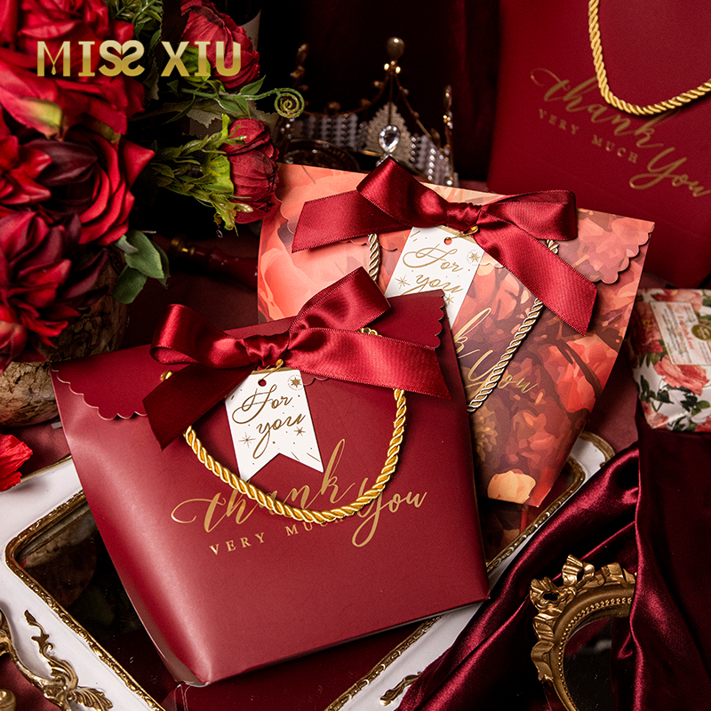 MISSXIU[魔力]手提礼品袋子结婚伴手礼物袋糖果包装袋空盒喜糖袋-图0