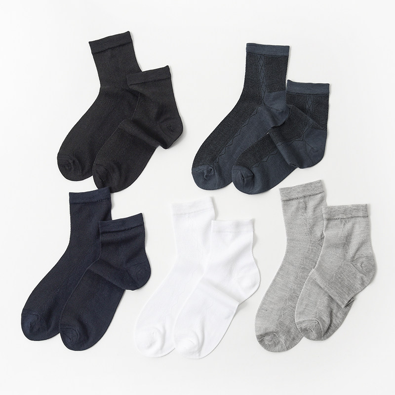 Mid-calf socks bamboo paddle fiber breathable men's socks thin