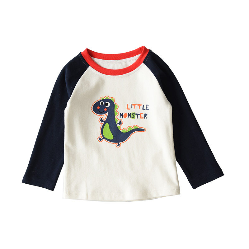 卡通纯棉T恤 儿童插肩袖长袖上衣 男童女童圆领打底衫,淘宝优惠券,粉丝福利购,淘宝优惠卷