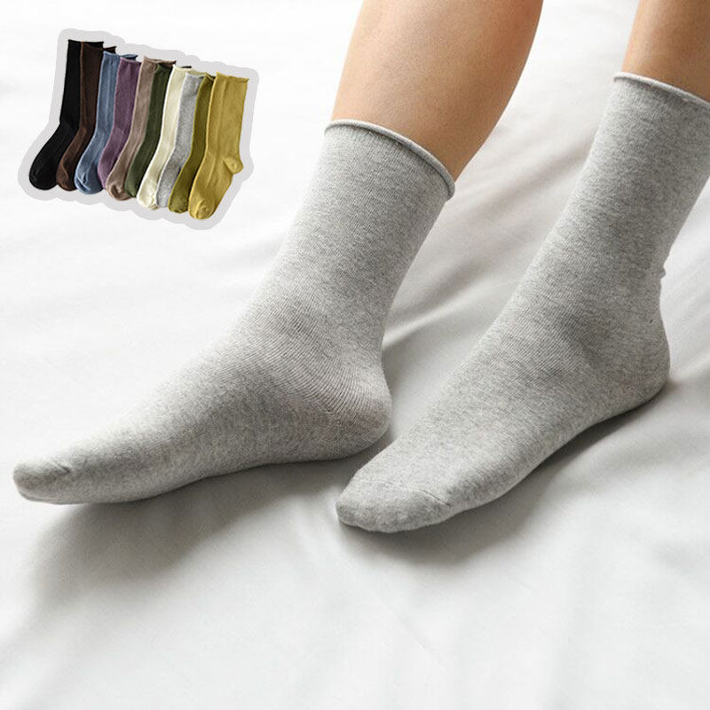 澳洲长绒棉 素雅纤细脚踝女士精梳棉纯色堆堆袜弹力 中筒袜,淘宝优惠券,粉丝福利购,淘宝优惠卷