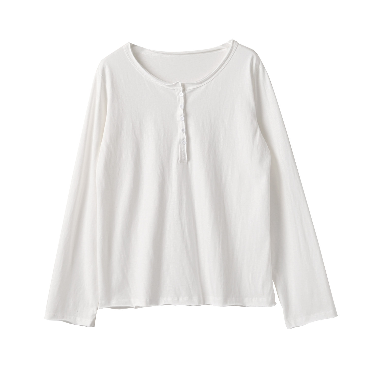 女士毛边亨利领长袖 气质百搭 经典纯色女士长袖T恤 早秋裤 女装,淘宝优惠券,粉丝福利购,淘宝优惠卷