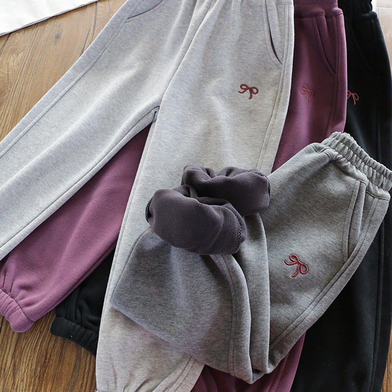 好版型|女童加绒裤子休闲裤加厚保暖运动一体绒卫裤男秋冬25新款,淘宝优惠券,粉丝福利购,淘宝优惠卷