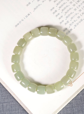 亏啦天然和田玉浅晴水玉质细腻温润玉质干净男女款原创老型手链JS