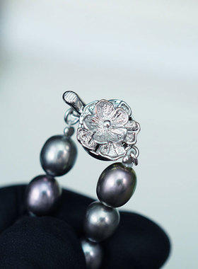 日本天然淡水染色Daimaru珍珠项链证书齐全纯银Silver搭扣高奢7MM