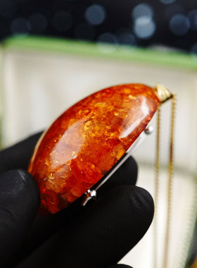 收藏级日本天然老蜜蜡花珀琥珀18K金纯银工艺胸针吊坠首饰精品