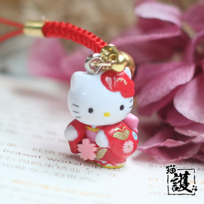 三丽鸥hellokitty凯蒂猫KT公仔女精致手机链短款U盘吊坠挂件挂饰 - 图0