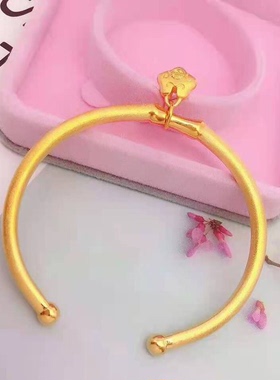 仿真金镀沙金长命锁手镯久不褪色