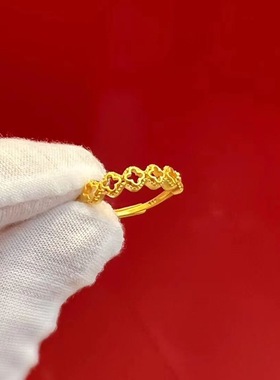 戒指仿沙金仿黄金女镀金久不掉色