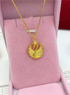 首饰越南沙金女欧币磨砂树叶吊坠