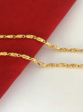 越南沙金实心橄榄久不掉色项链