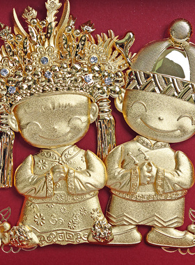 结婚纪念礼品24k金箔装饰画