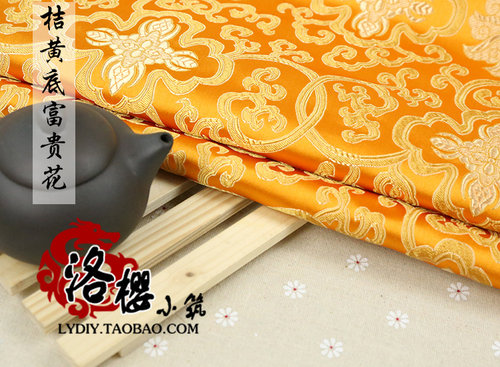 古装汉服礼服娃衣和服布料提花丝绸服装面料/织锦缎-富贵花 厚款 - 图3
