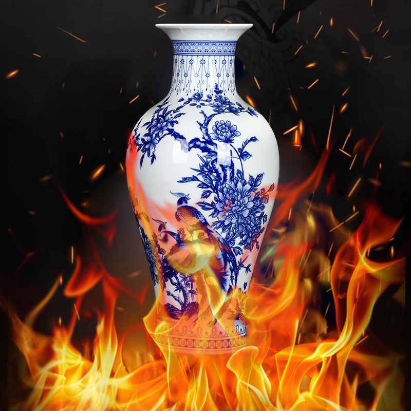 景德镇陶瓷器仿古青花瓷大花瓶摆件客厅富贵竹插花家居工艺装饰品,淘宝优惠券,粉丝福利购,淘宝优惠卷