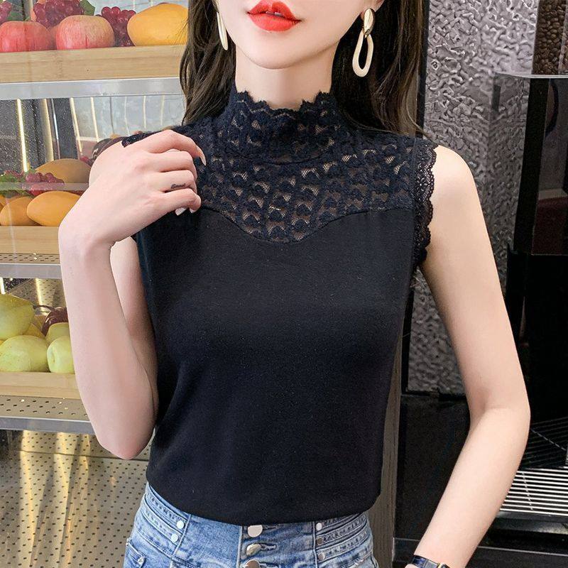 打底衫德绒澳绒秋冬加厚保暖背心女蕾丝拼接无袖背心女保暖上衣潮,淘宝优惠券,粉丝福利购,淘宝优惠卷