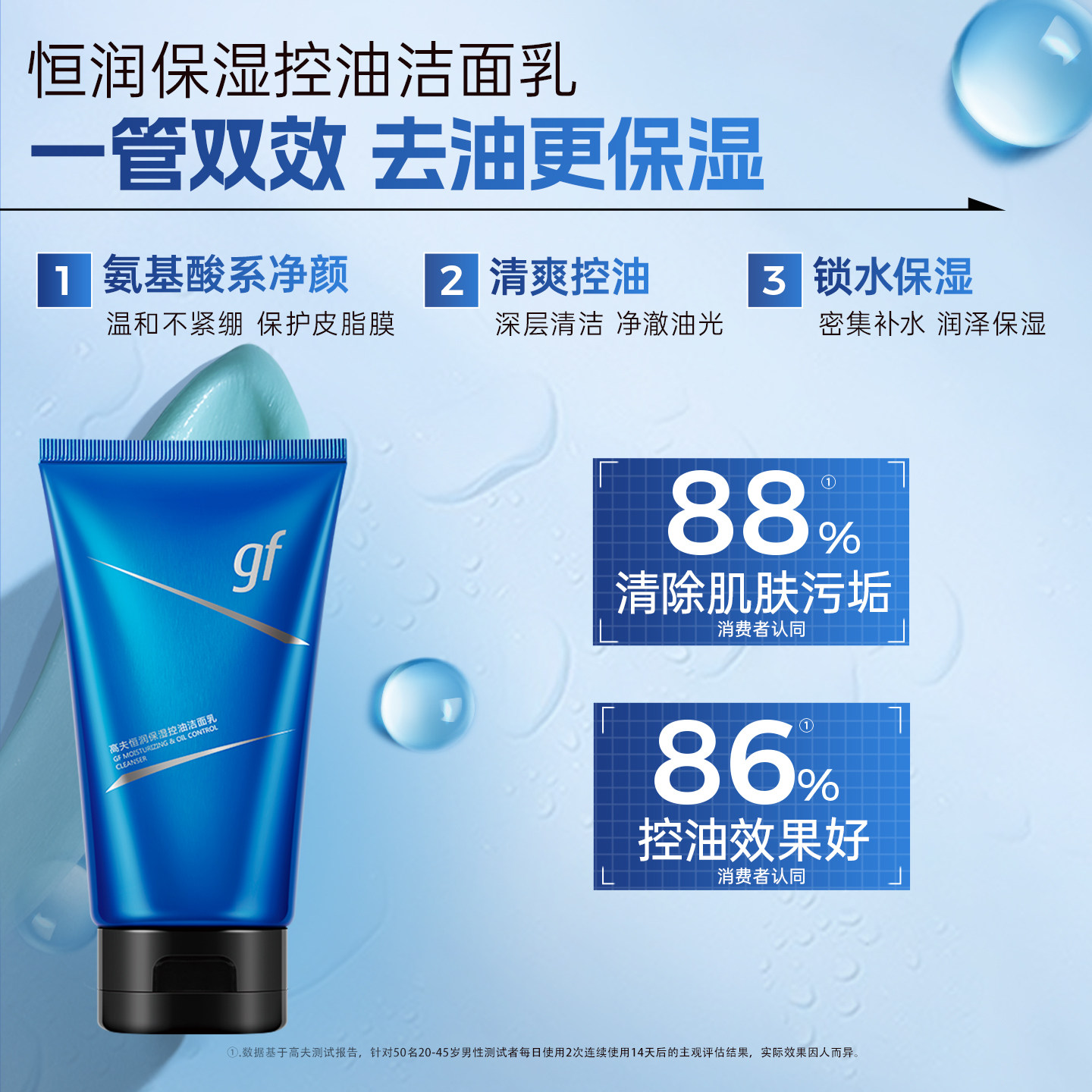 高夫男士护肤品套装控油净肤专用清洁清爽洁面水乳保湿氨基酸