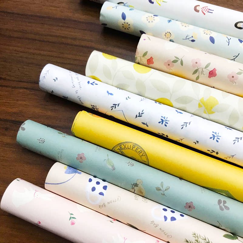 十张加厚礼物包装纸大号墙纸包书纸书皮儿童幼儿DIY手工纸_虎窝淘