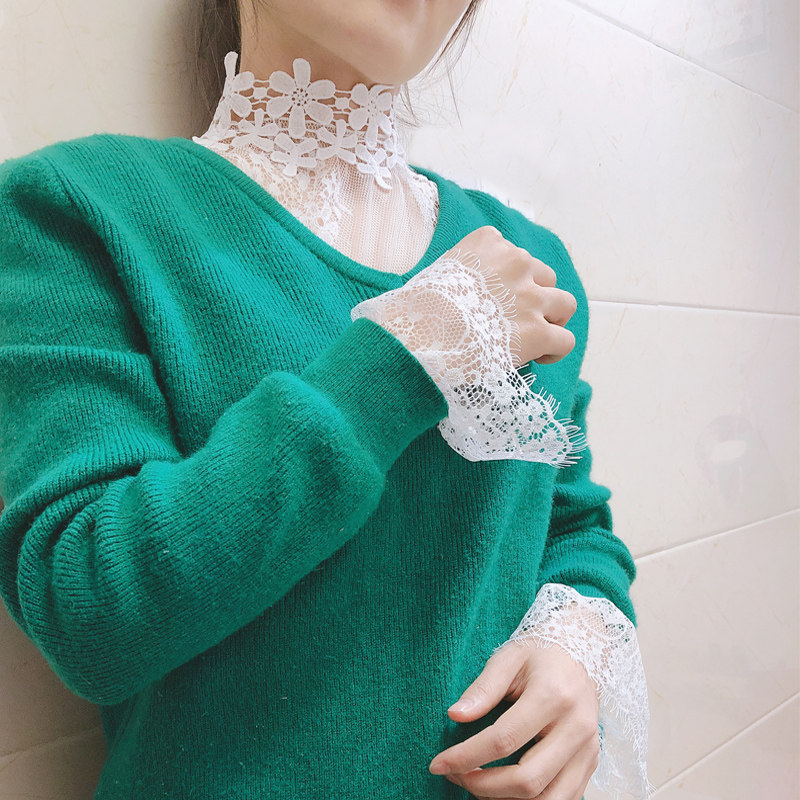 很仙的超仙小衫纱衣蕾丝打底衫女喇叭袖百搭时尚洋气内搭网纱上衣,淘宝优惠券,粉丝福利购,淘宝优惠卷