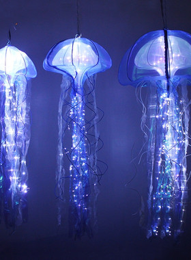 婚庆道具发光水母挂饰海洋橱窗