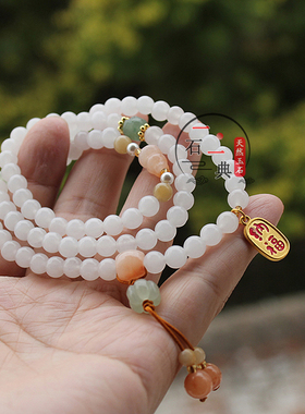 男女款天然金丝玉古风手链多圈
