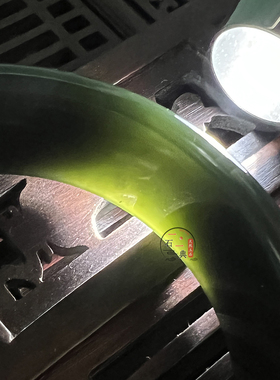 天然和田玉墨绿冰糯圆条手镯