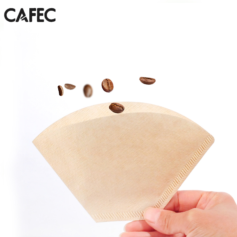 日本三洋手冲咖啡过滤纸滴漏式101/102咖啡粉滤纸 扇形麻纤维滤纸 - 图1