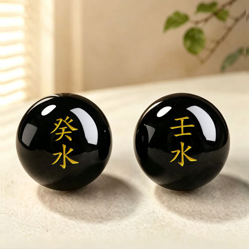 癸水壬水水泽节卦黑曜石散珠五行属水diy手串配珠刻字定制配饰 - 图3