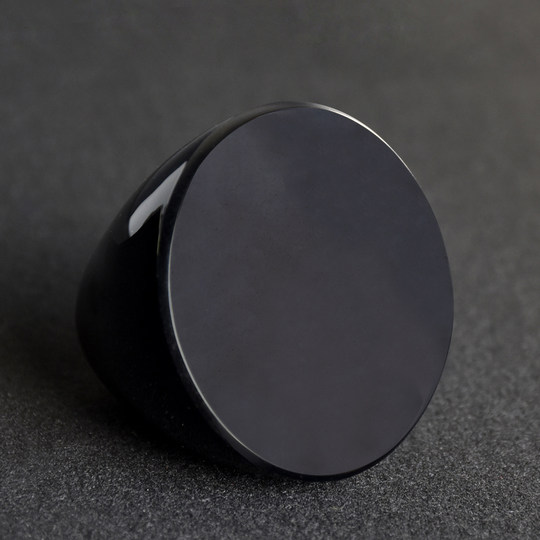 Obsidian top-yang jade ornaments flat bottom egg shape