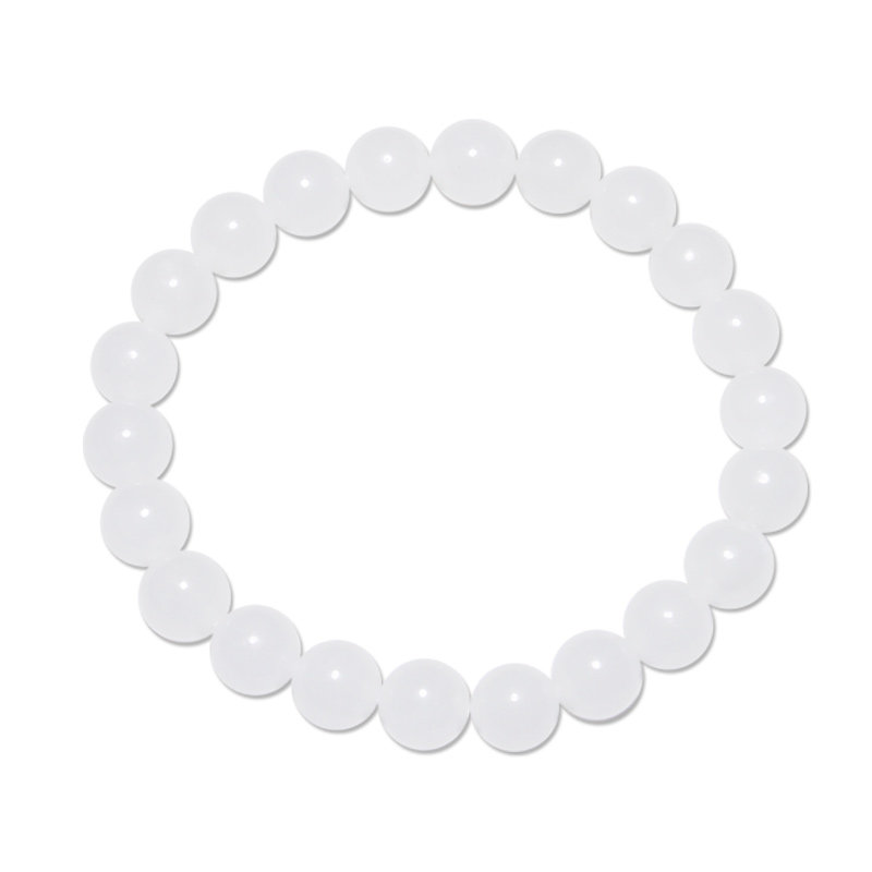 天然女款羊脂级玉珠圆珠和田玉手链 晶美人珠宝手链