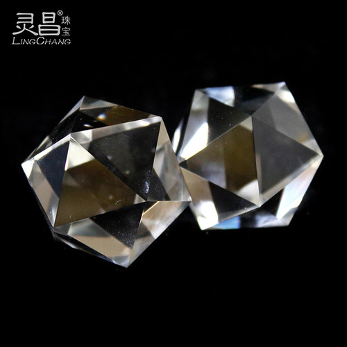 灵昌灵昌天然白水晶正二十20面体晶体透白手握吊坠挂件礼物摆件 - 图0