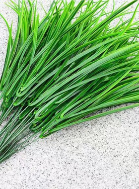 7叉绿色水草塑料花餐厅道具植物