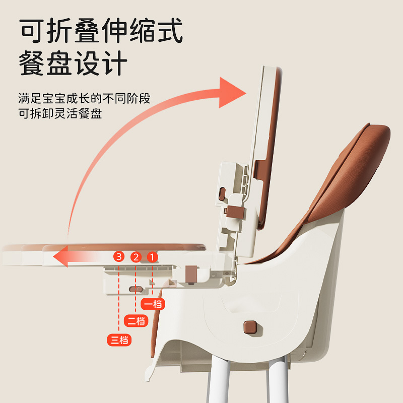 宝宝成长餐椅家用吃饭餐桌椅婴儿座椅多功能折叠便携式儿童餐椅