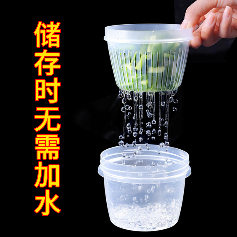 厨房葱姜蒜收纳盒冰箱葱花保鲜盒沥水圆形备菜盒食物水果食品专用-图1