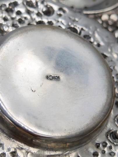 British noble antique 800 sterling silver tea filter, embossed flower filter tea spoon holder set of 2, total 95g colander