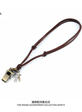 复古做旧可吹响口哨吊坠项链