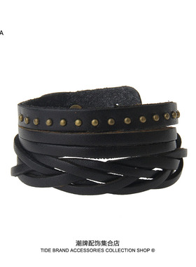 韩版明星同款铆钉缠绕手链