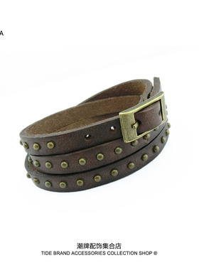 时尚风多层缠绕铆钉手链