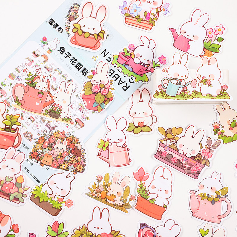 Flower Garden Plant Stickers DIY Notebook