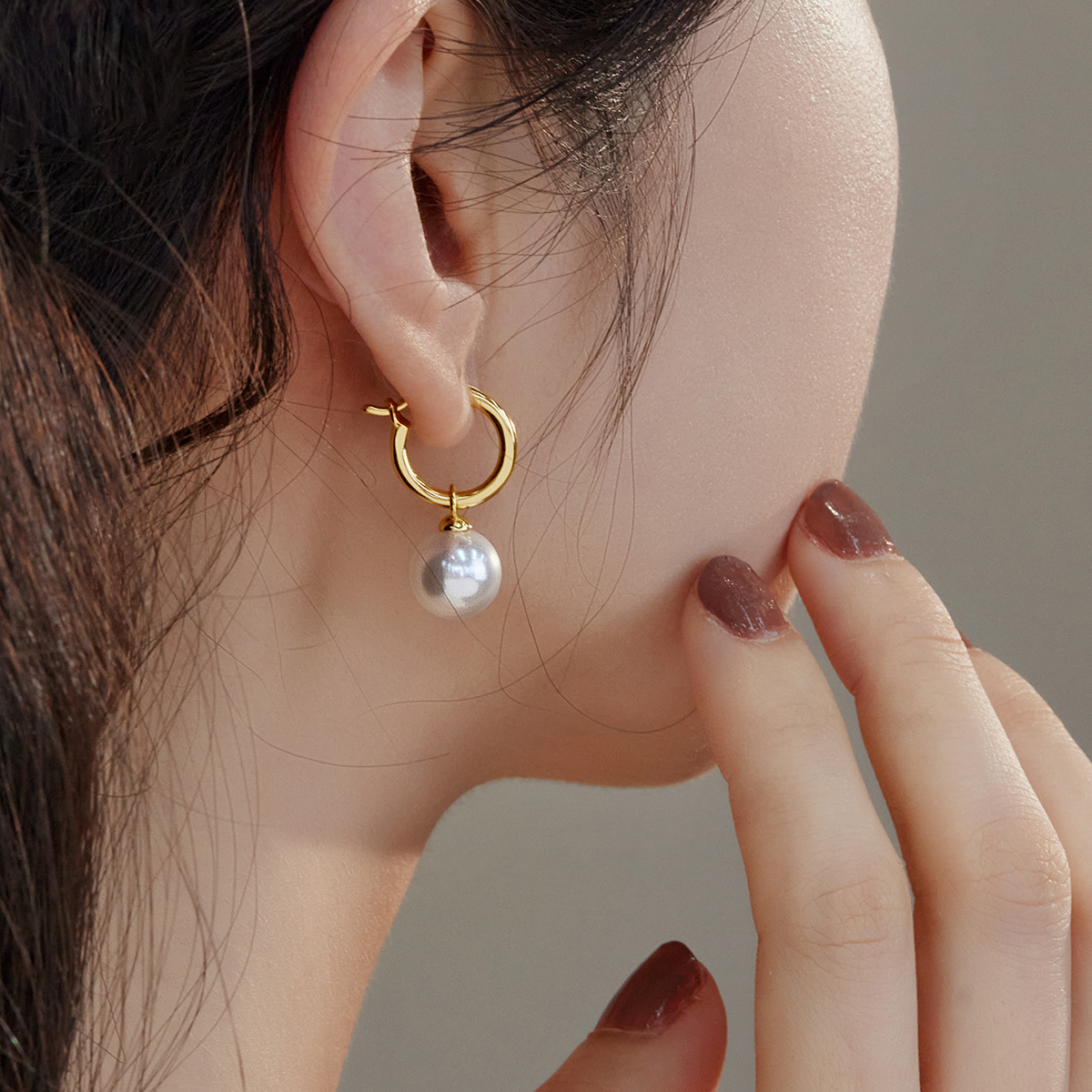 赛赛莉安刘亦菲同款纯银耳圈高级感进口正圆施家珍珠气质耳环新款,淘宝优惠券,粉丝福利购,淘宝优惠卷