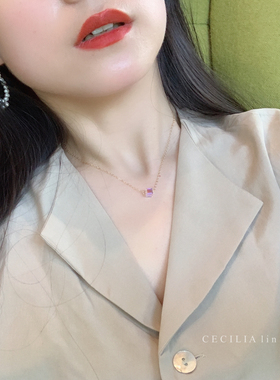 赛赛莉安甜美小方糖气质项链