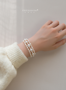 14K包金天然珍珠小众时尚手链