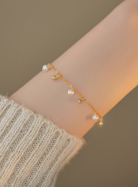 轻奢气质通勤包金淡水珍珠手链