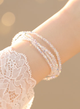 赛赛莉安超闪罕见极细水晶手链