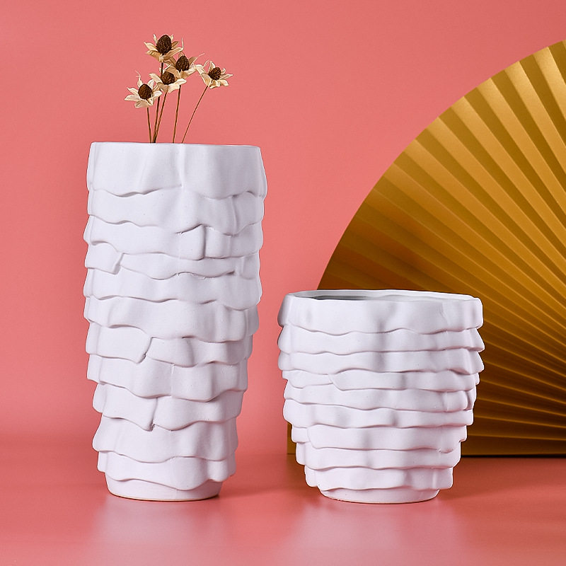 现代简约磨砂白花瓶花器家居客厅电视柜装饰品摆件创意餐桌摆件,淘宝优惠券,粉丝福利购,淘宝优惠卷