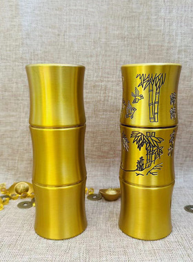 纯黄铜节节高升香筒佛前烛台香桶