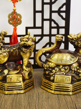 纯黄铜四大神兽青龙白虎朱雀玄武