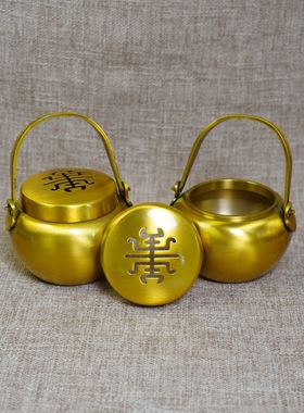 纯铜仿古取暖小手炉随身香炉摆件